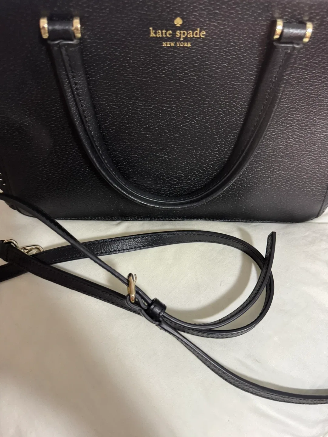 Kate Spade Black Leather Satchel image indicator(3)
