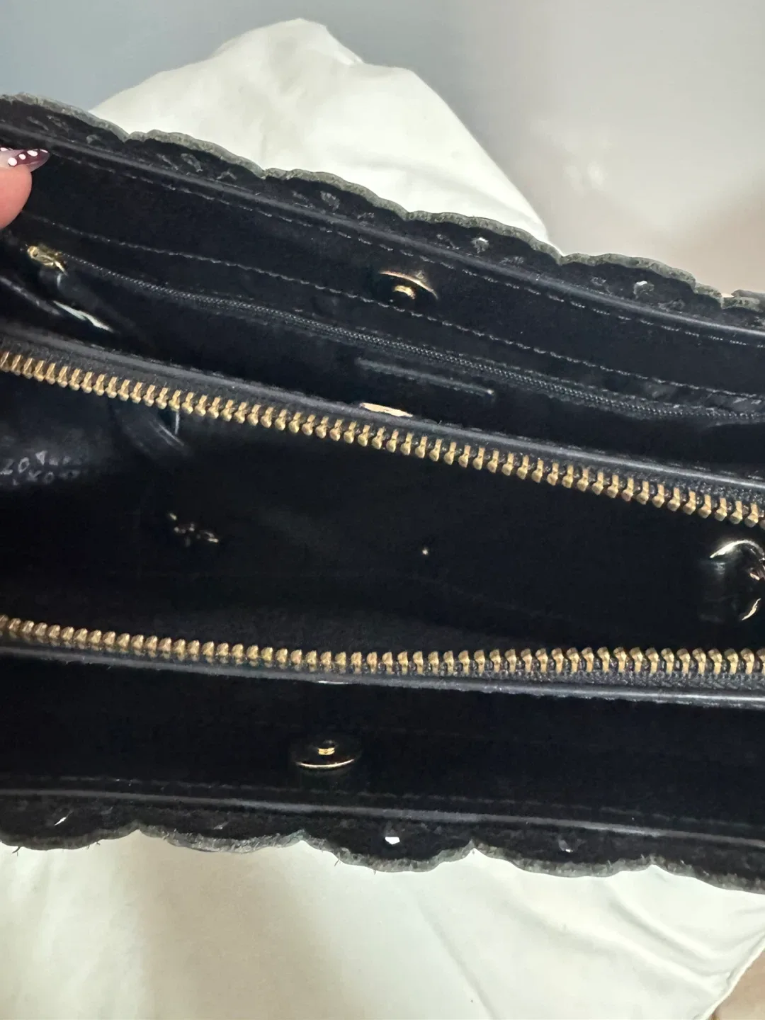 Kate Spade Black Leather Satchel image indicator(2)