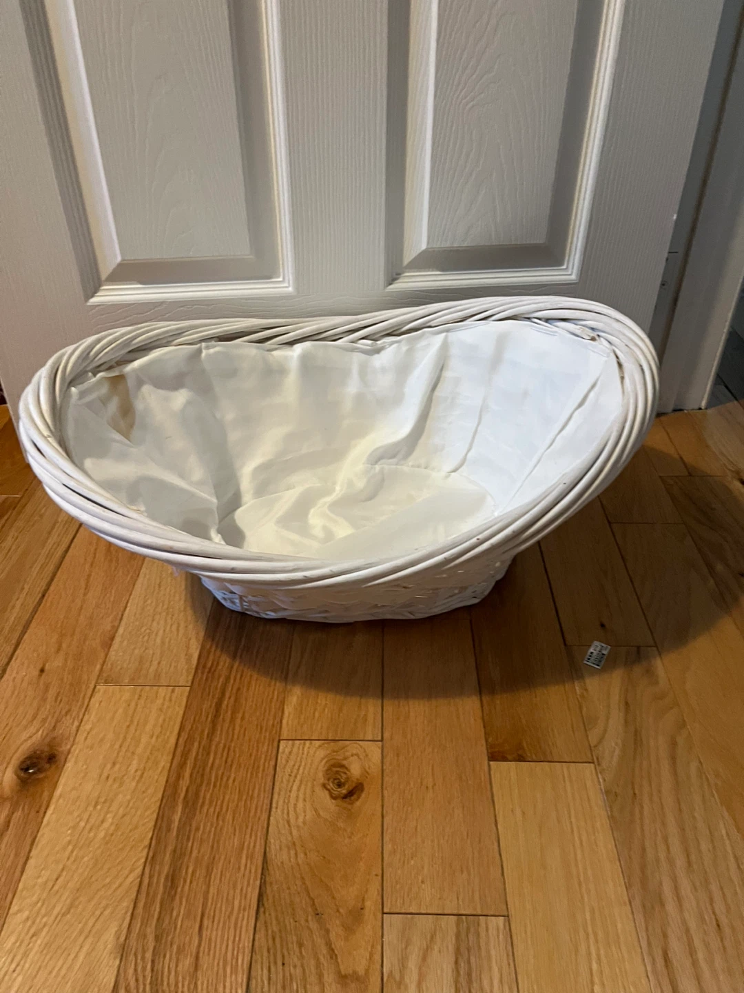 White Wicker Basket with Liner