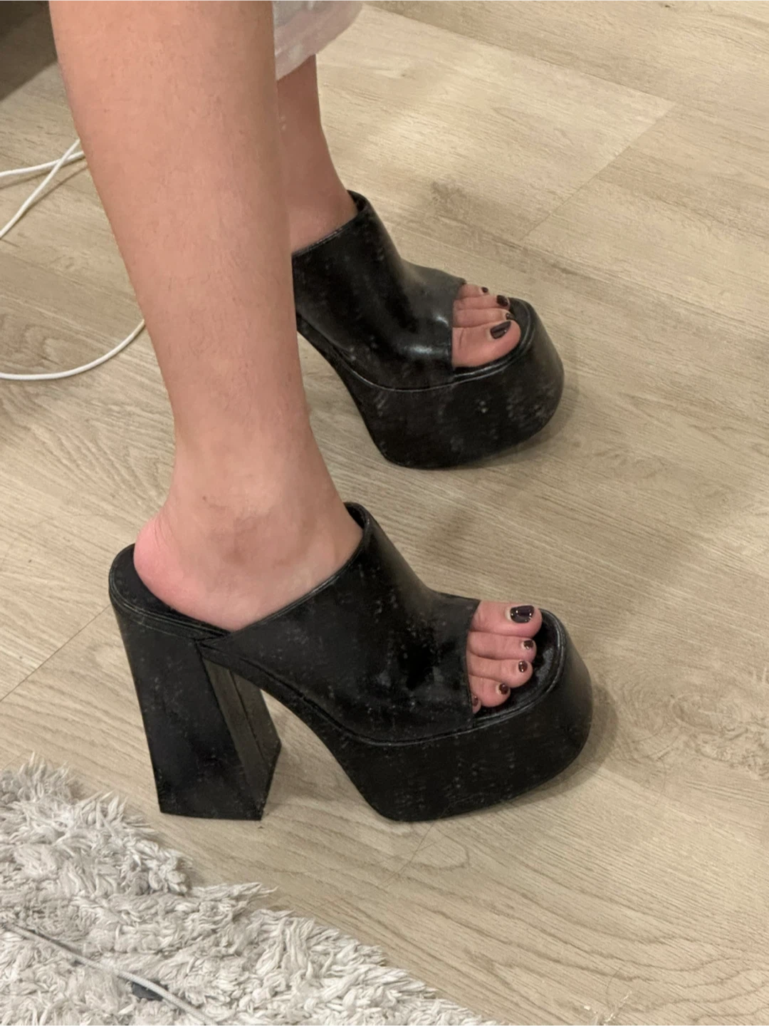 Zara Black Platform Mules - photo 2
