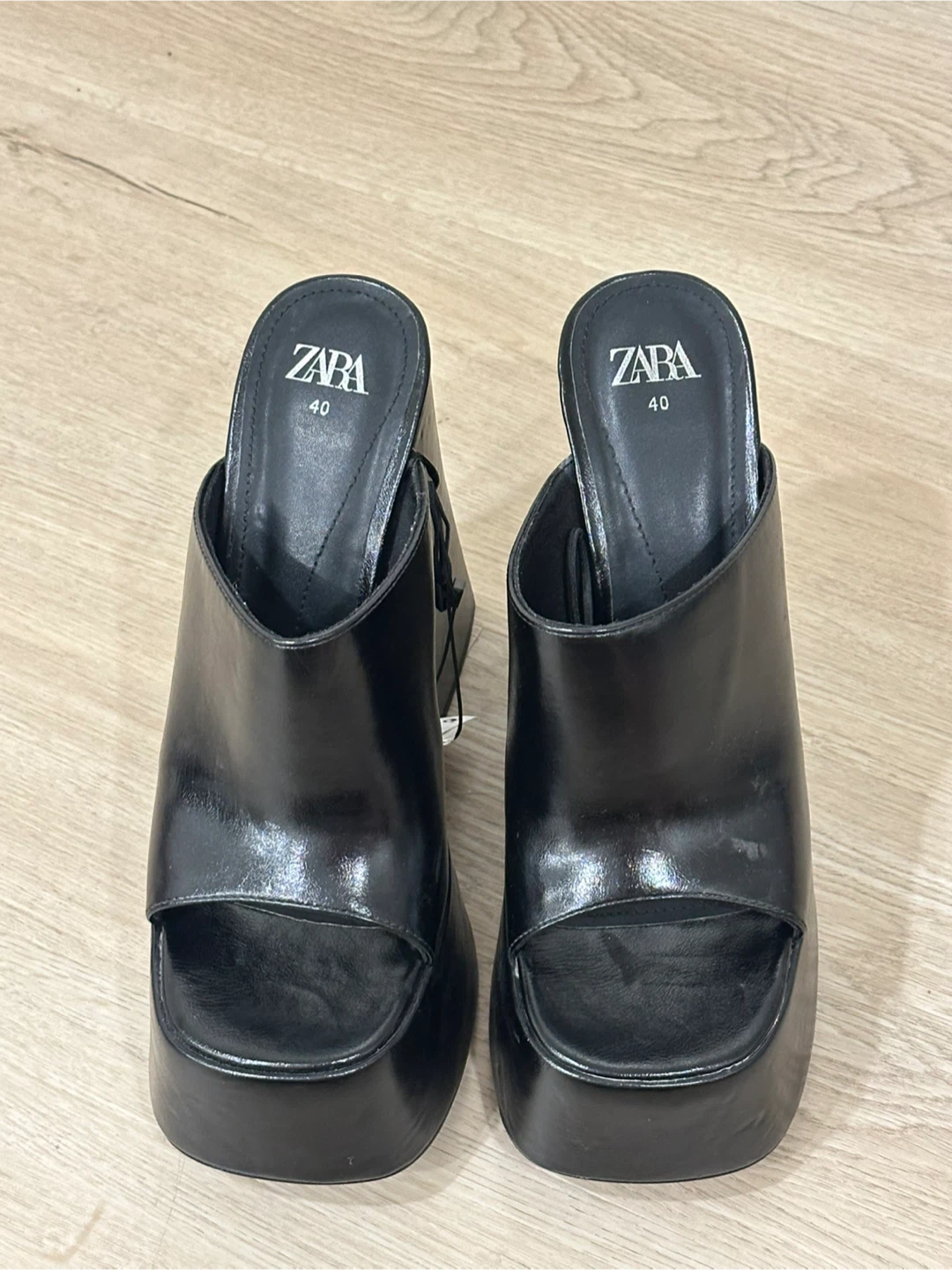 Zara Black Platform Mules
