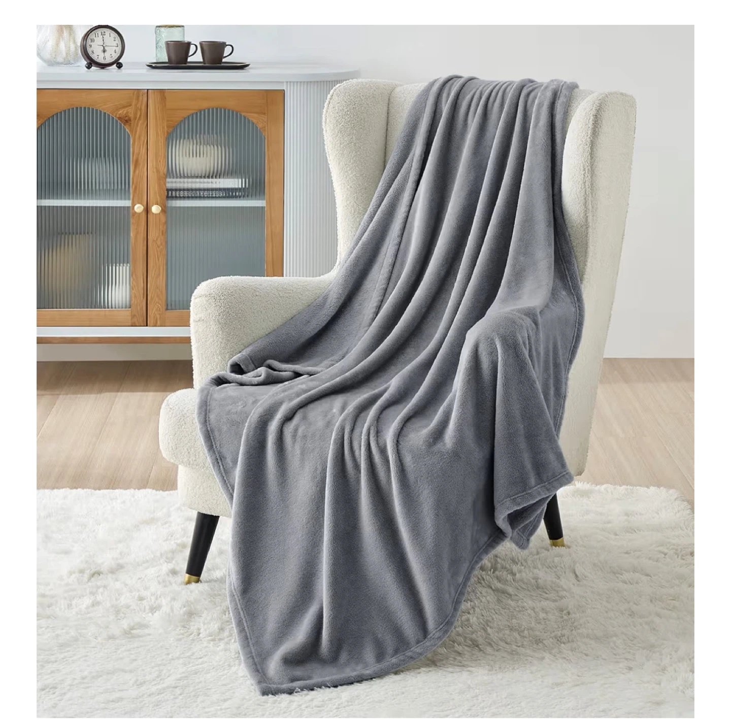 Bedsure Twin Blanket for Bed - Fleece Cozy 60x80 grey