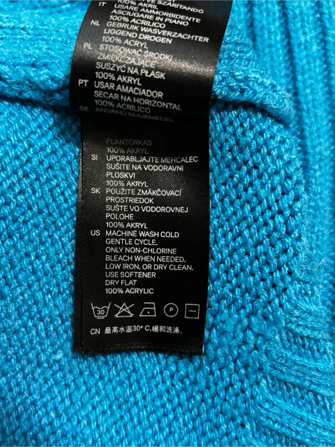 H&M Blue Acrylic Sweater Dress - Size 34 image indicator(4)