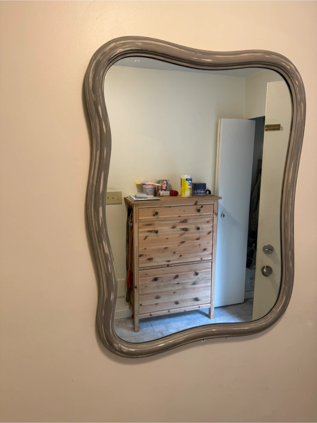 Mirror in wood frame