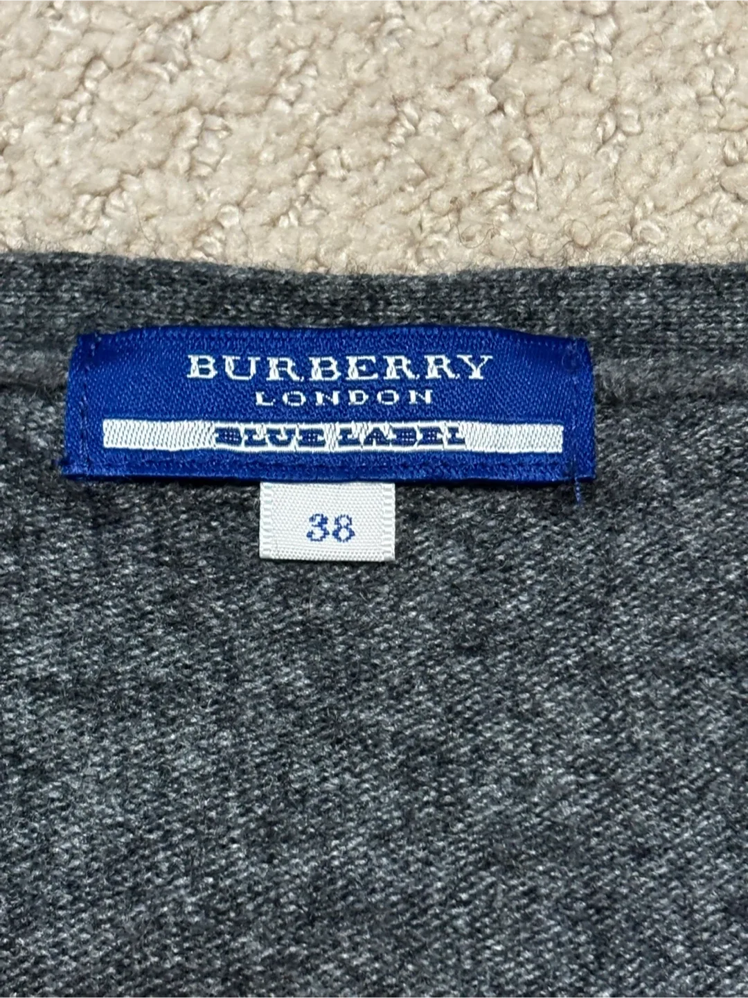Burberry London Blue Label Grey Cardigan Size 38 image indicator(2)
