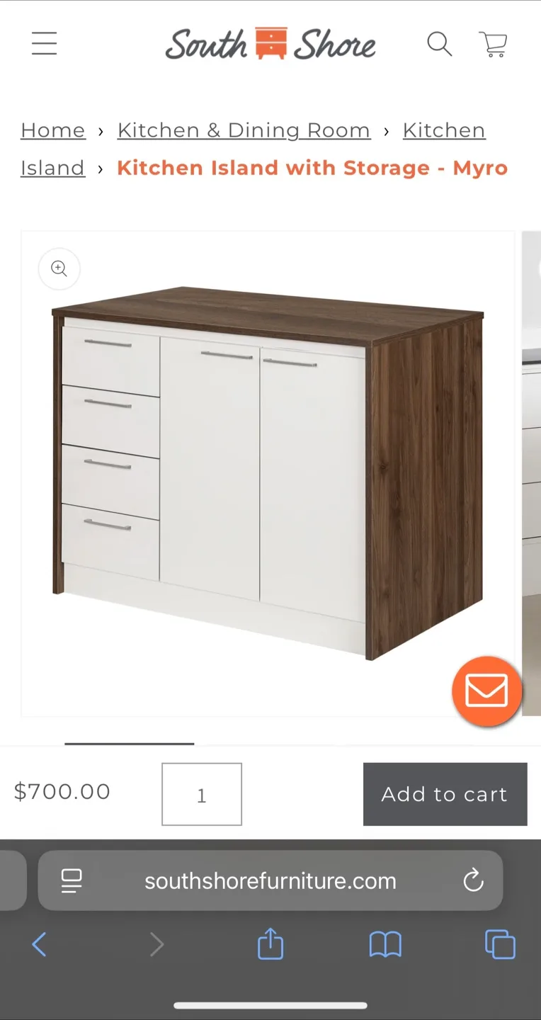 South Shore Myro Kitchen Island - Brown/White image indicator(2)