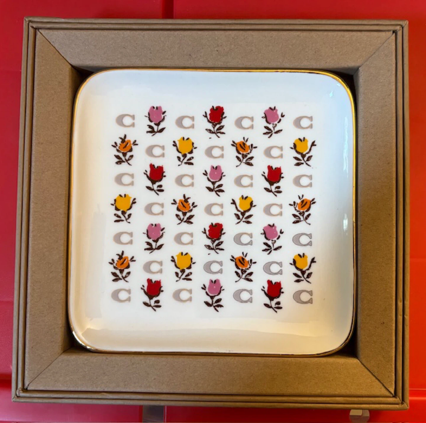 🤩Coach Trinket Tray with Floral Design - photo 2