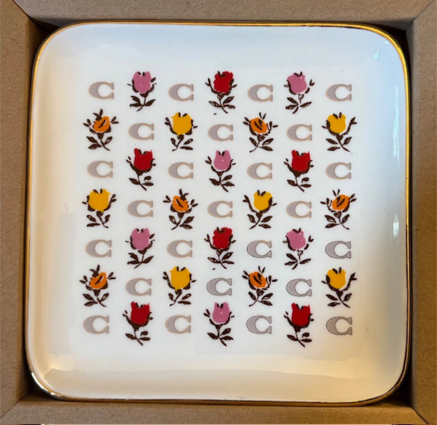 🤩Coach Trinket Tray with Floral Design