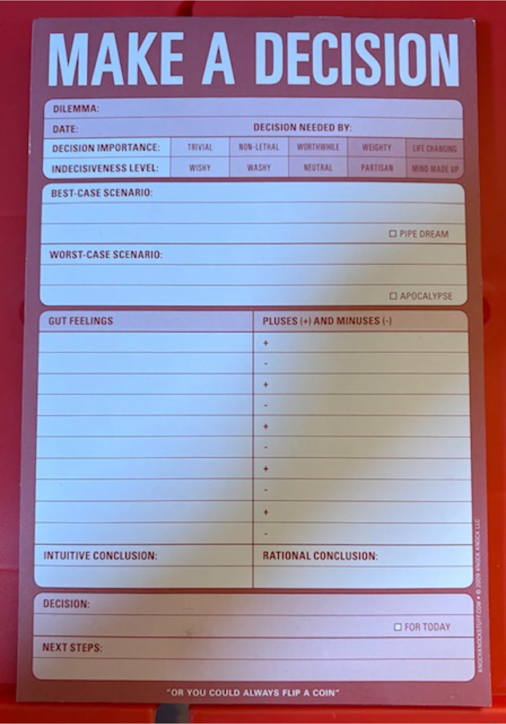 🤩Knock Knock Make a Decision Pad