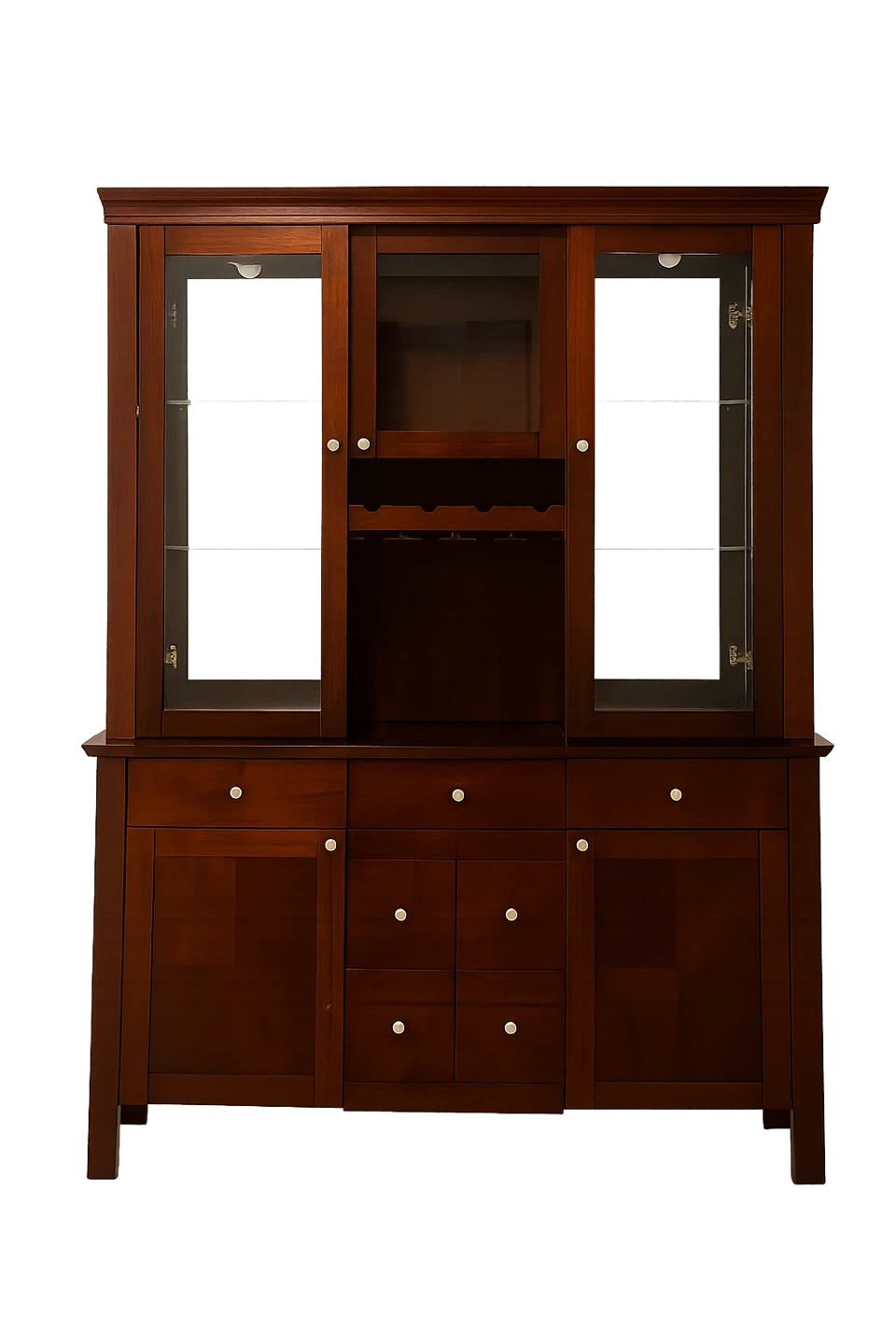 Wooden China Cabinet with Glass Doors
