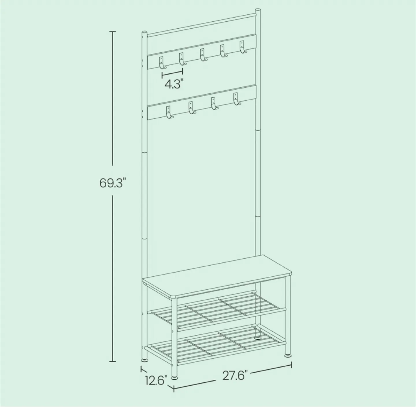 Bench, Coat Rack, and Shoe Storage image indicator(3)