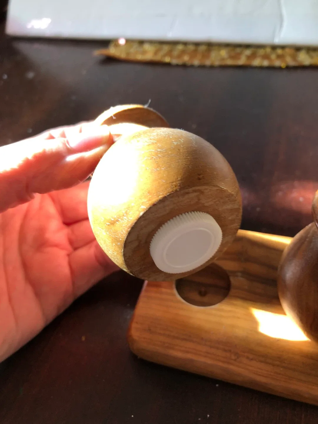 Vintage Wood Salt,Pepper & Toothpicks Tray. image indicator(4)