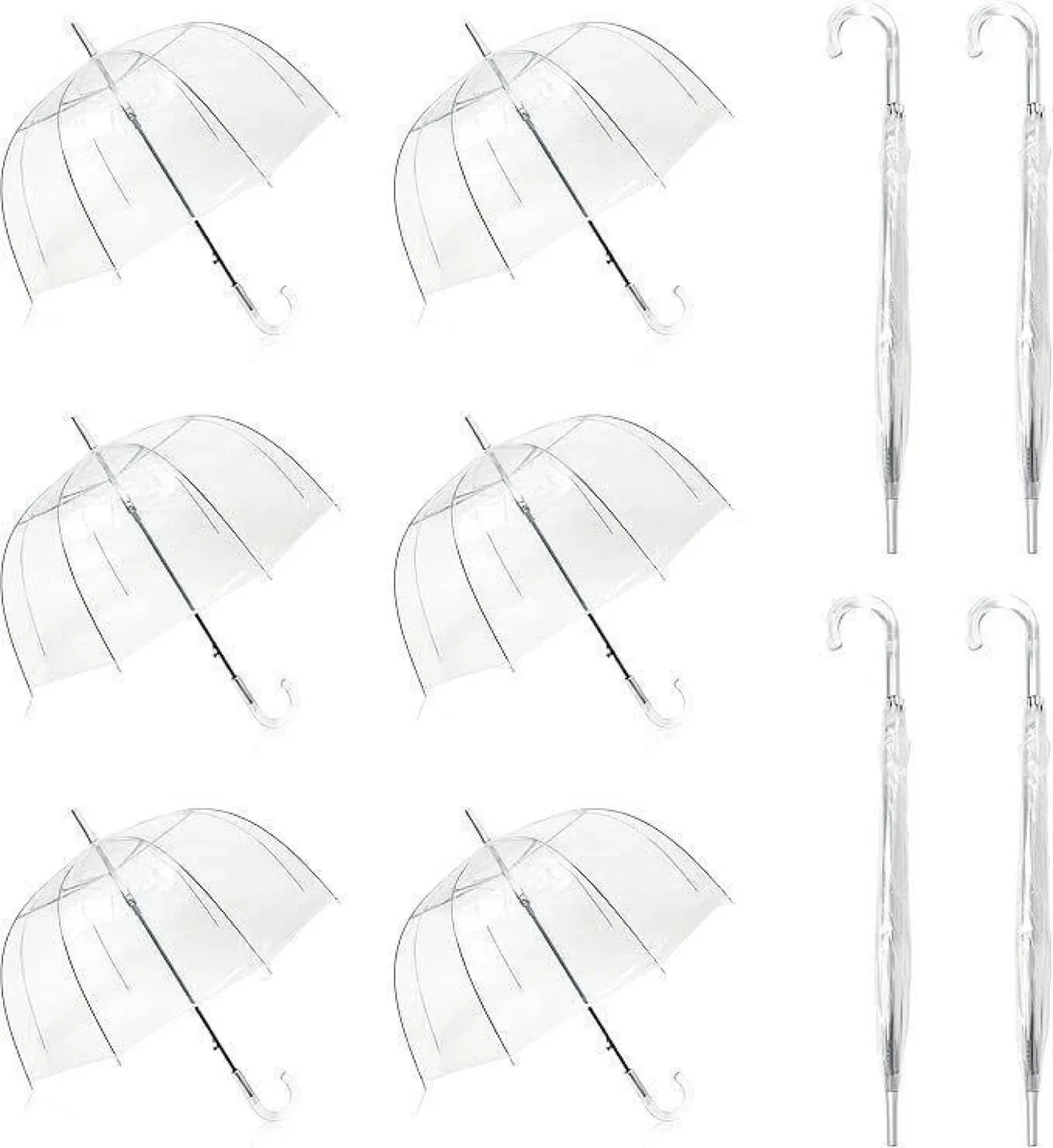 10 Pack Clear Wedding Umbrellas - BN image indicator(2)