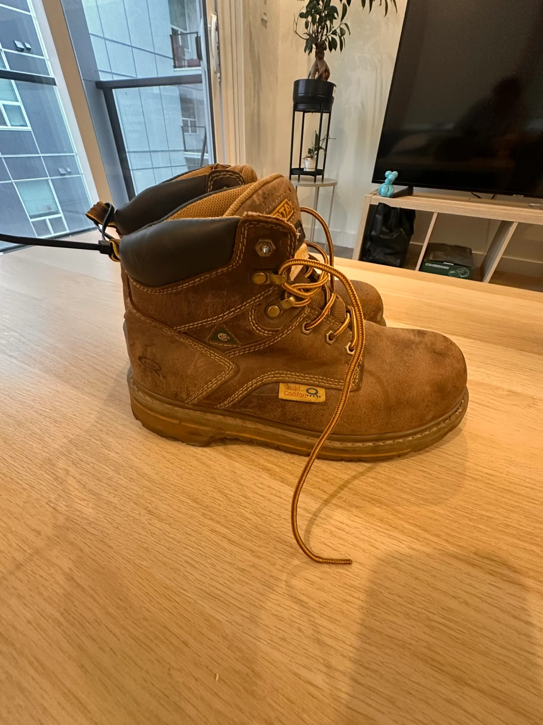 Dakota Quad Comfort Brown Work Boots - Size 9 - photo 3