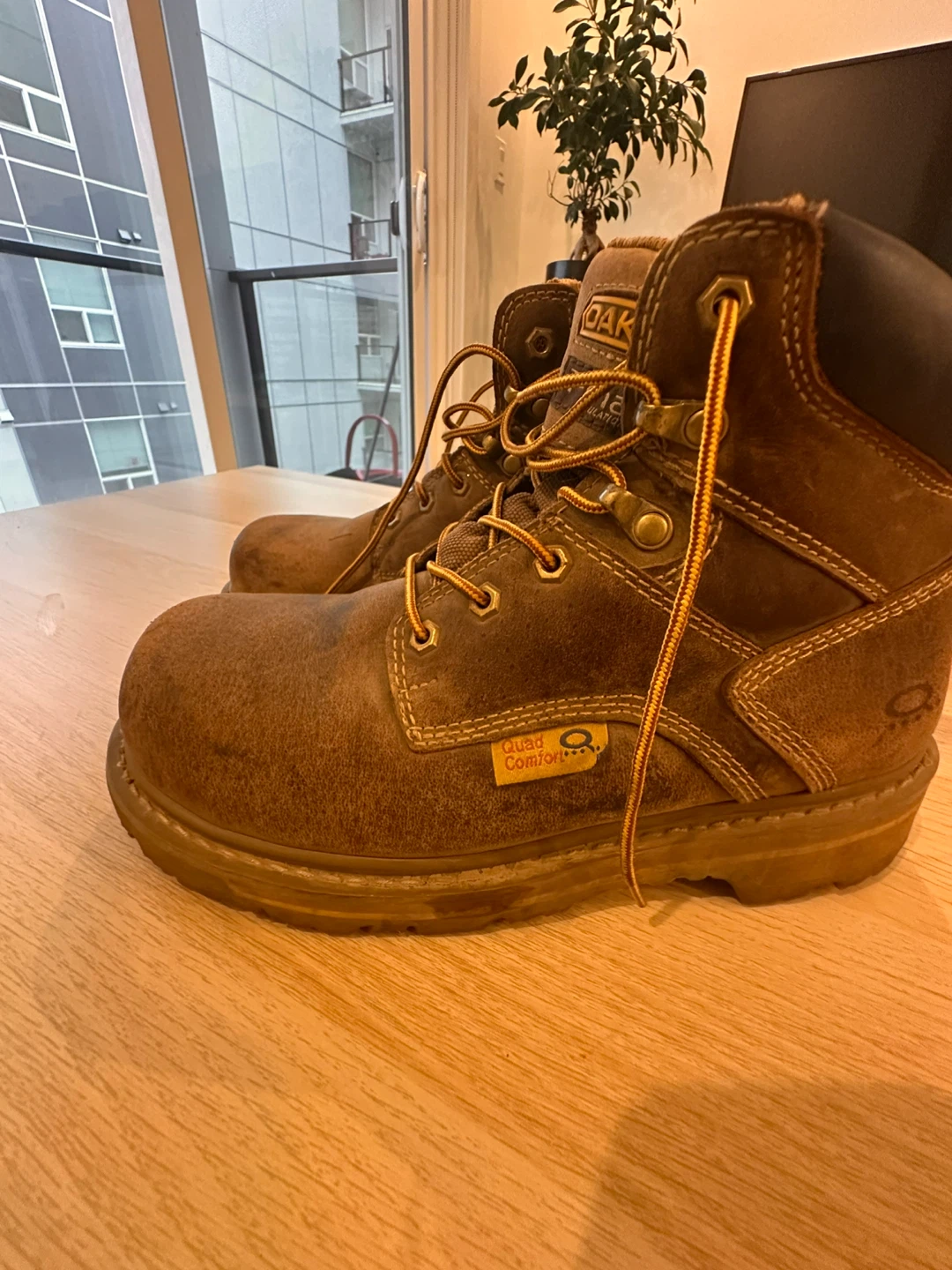 Dakota Quad Comfort Brown Work Boots - Size 9 - photo 2