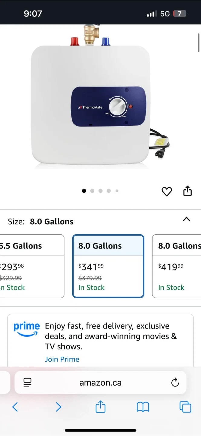 ThermoMate Electric Mini-Tank Water Heater - 8.0 Gallon image indicator(3)
