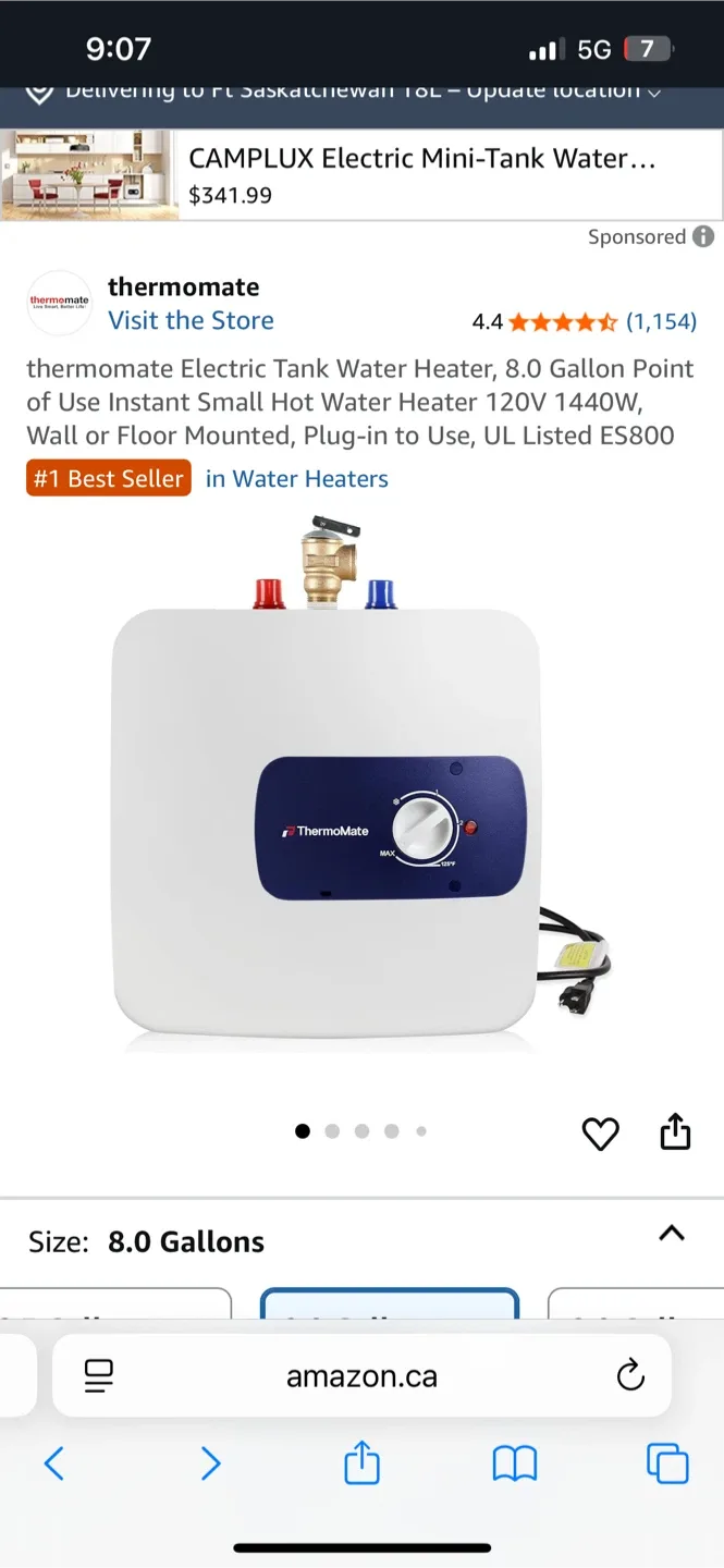 ThermoMate Electric Mini-Tank Water Heater - 8.0 Gallon image indicator(2)