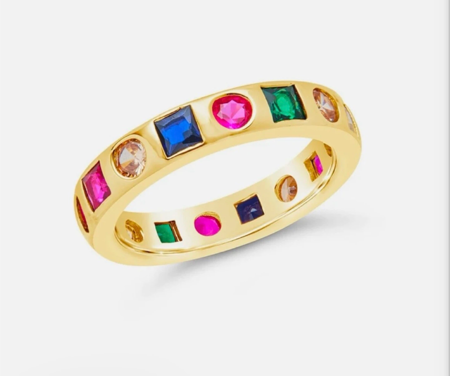 🤩Sterling Forever 14K Gold Plated Eternity Band Ring - Size 9