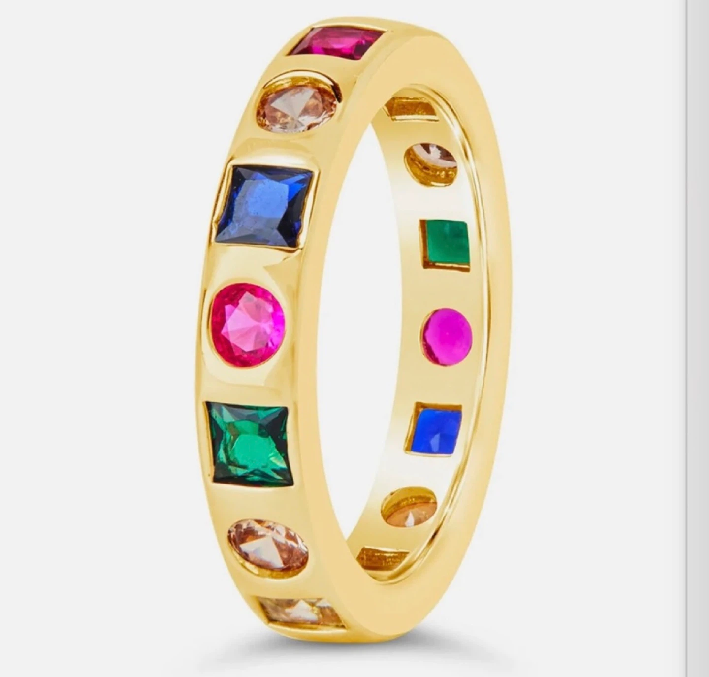 🤩Sterling Forever 14K Gold Plated Eternity Band Ring - Size 9 - photo 3