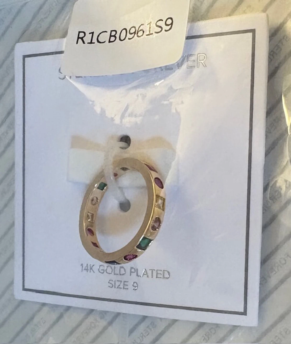 🤩Sterling Forever 14K Gold Plated Eternity Band Ring - Size 9 - photo 5