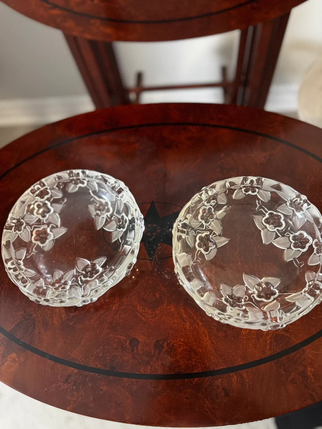 Two Glass Floral Ash Trays thumbnail
