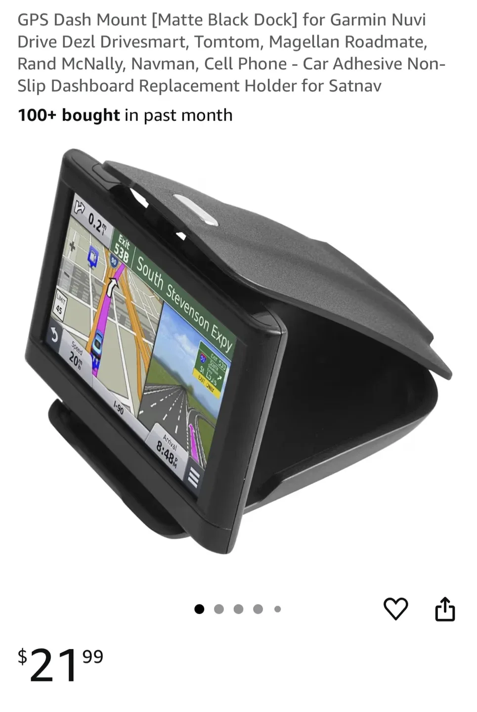GPS Dash Mount - Matte Black Dock thumbnail