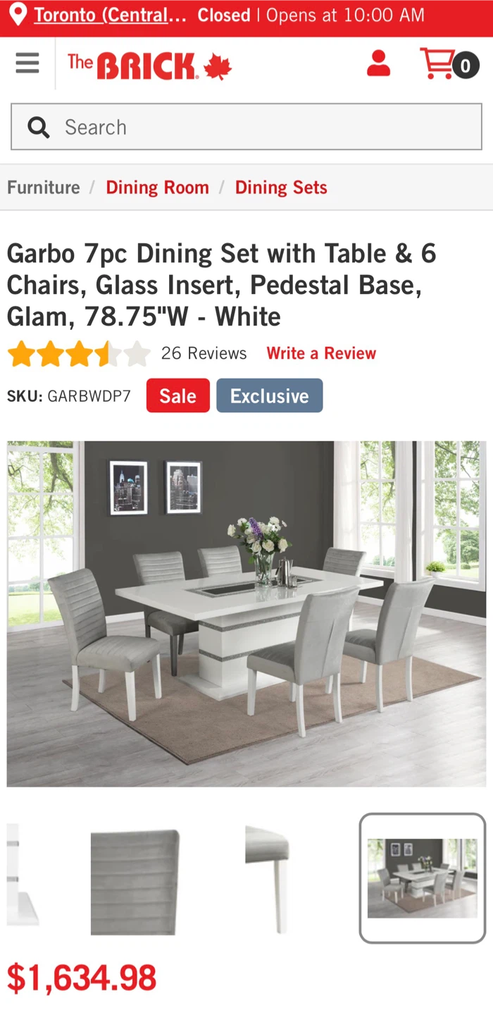 Garbo 7pc Dining Set - Table & 6 Chairs - White - photo 3