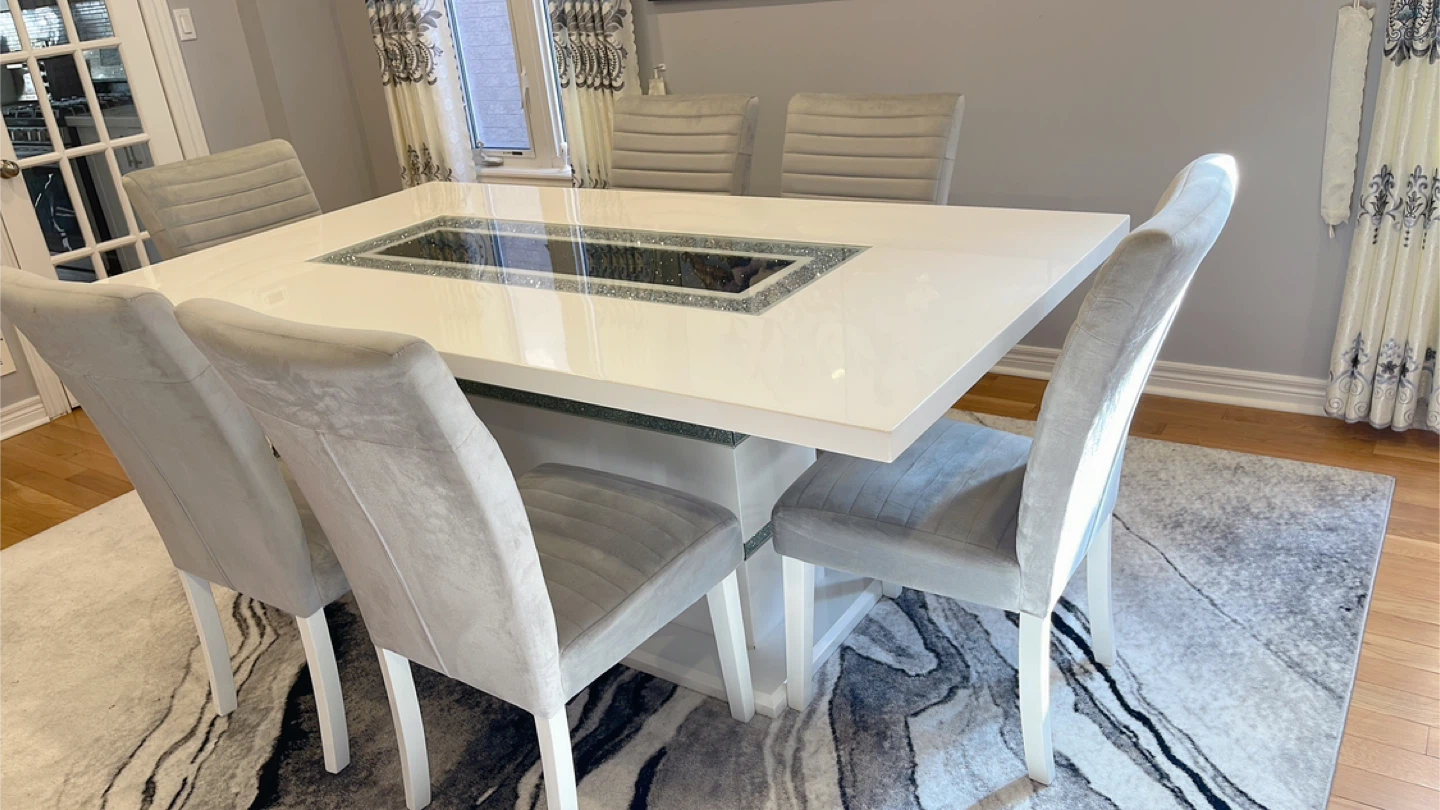 Garbo 7pc Dining Set - Table & 6 Chairs - White - photo 2