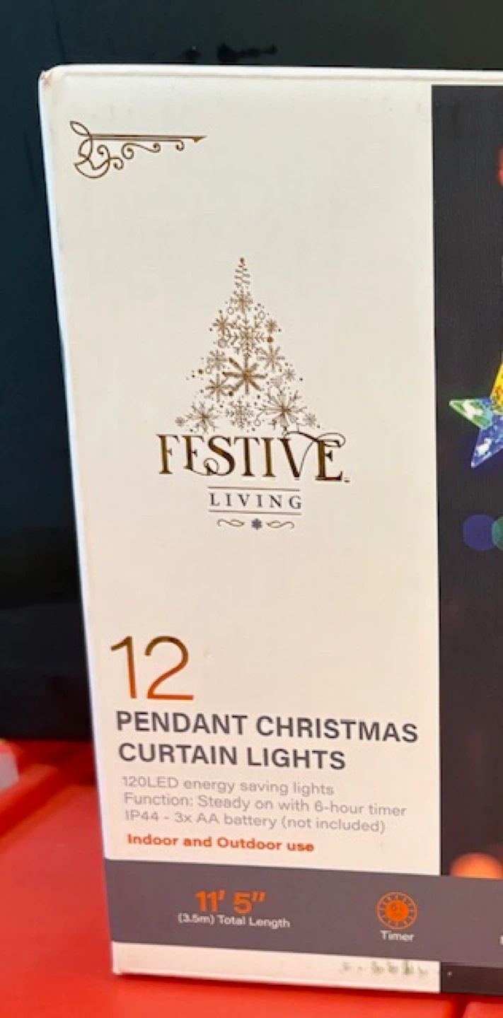 🤩Festive Living 12 Pendant Christmas Curtain Lights - photo 2