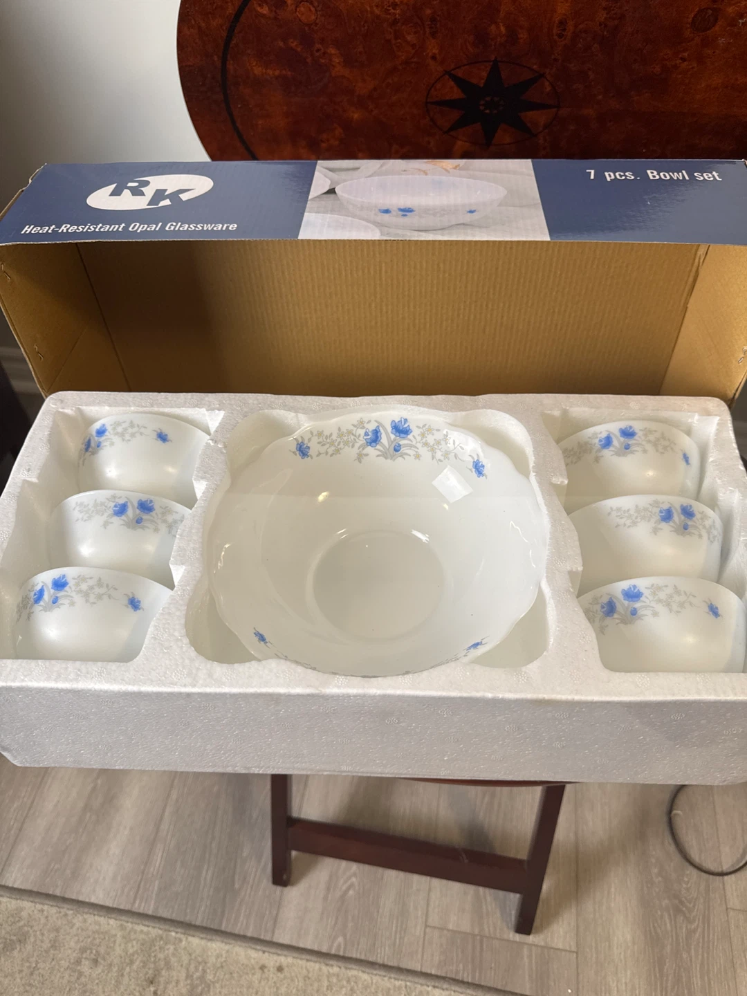 New RK 7-Piece Bowl Set, Opal Glassware - photo 2