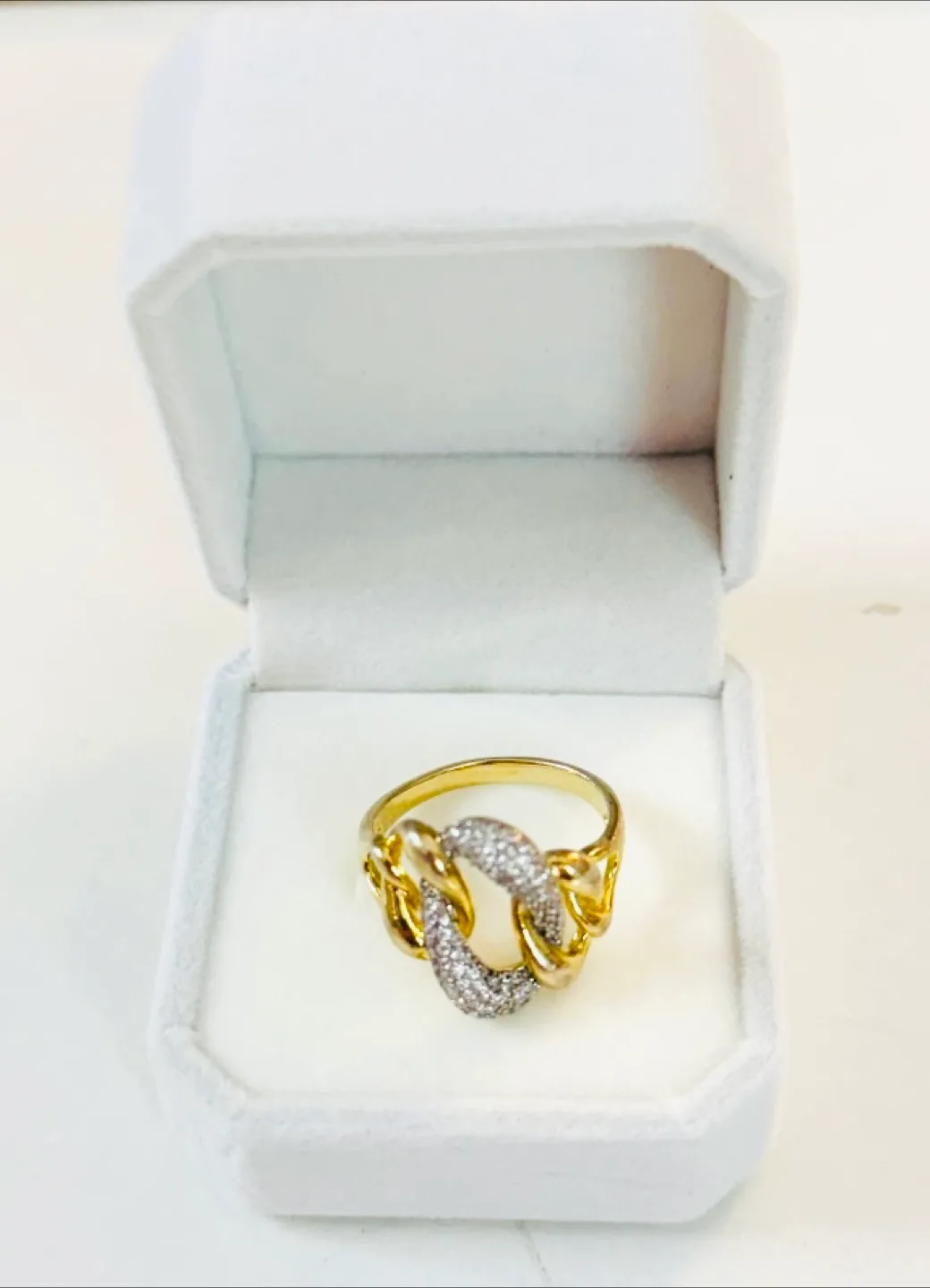 14K Gold over 925 Sterling Silver Chain Link Ring