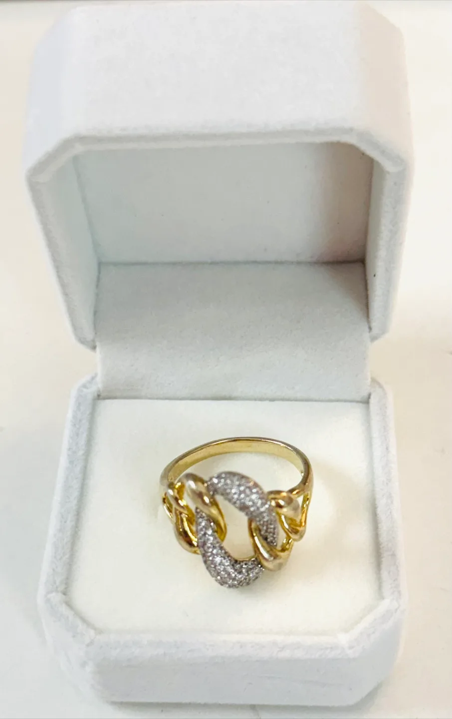 14K Gold over 925 Sterling Silver Chain Link Ring image indicator(5)