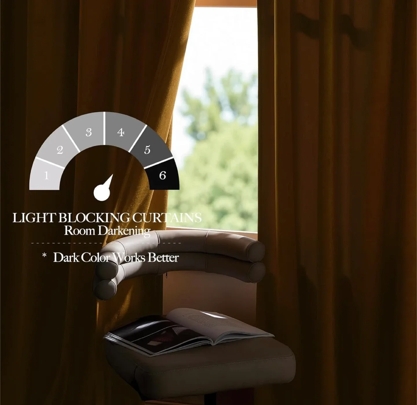 NICETOWN Gold Velvet Darkening Curtains (1 Pair, 84 inches) image indicator(4)