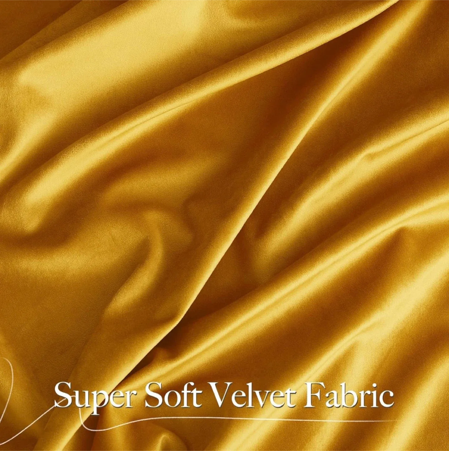 NICETOWN Gold Velvet Darkening Curtains (1 Pair, 84 inches) image indicator(3)