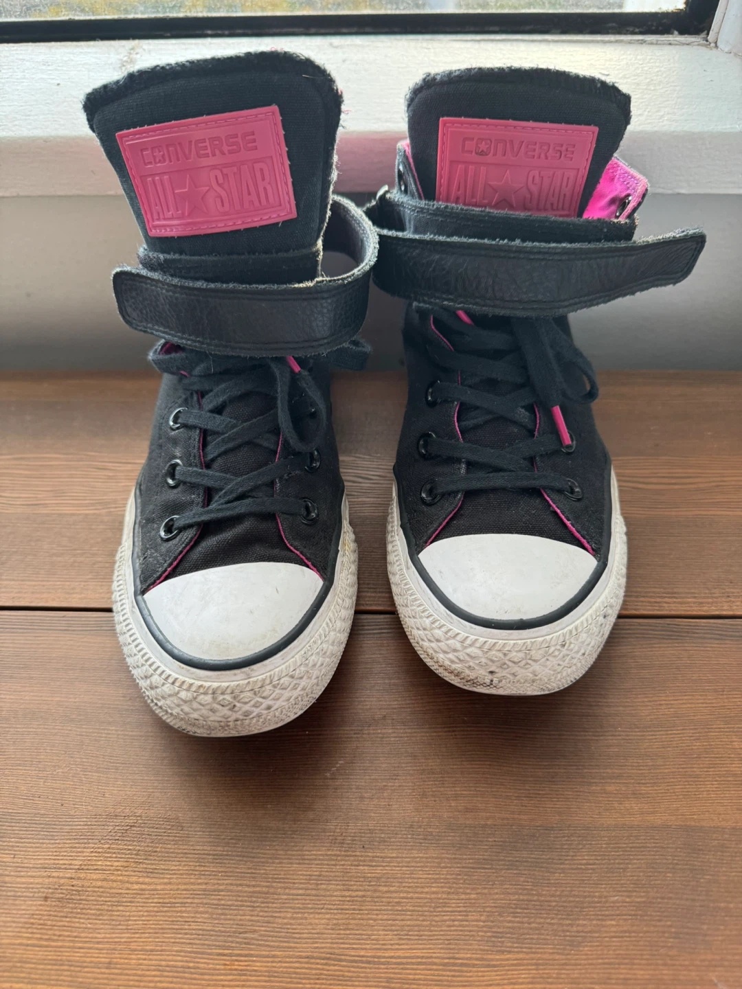 Converse All Star High Top Sneakers - Black & Pink