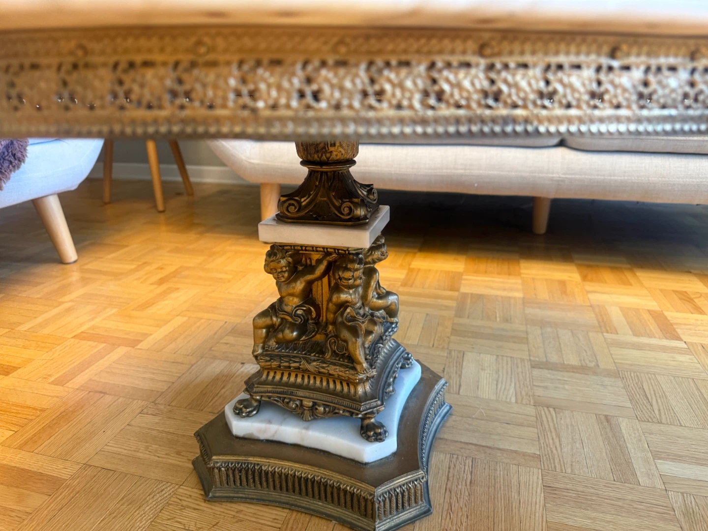 Marble Kidney Bean Coffee Table - photo 2