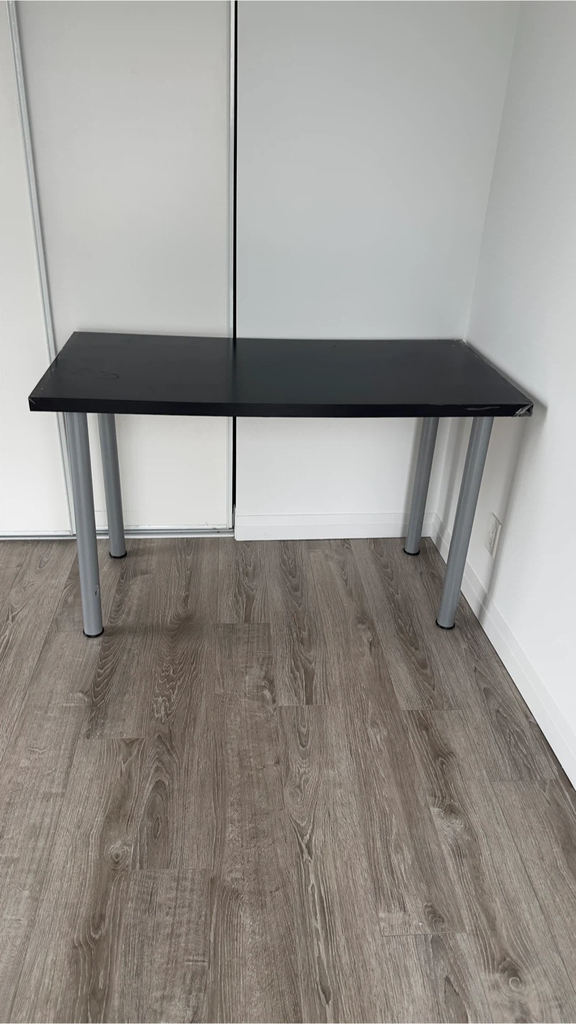 Black Desk with Silver Legs