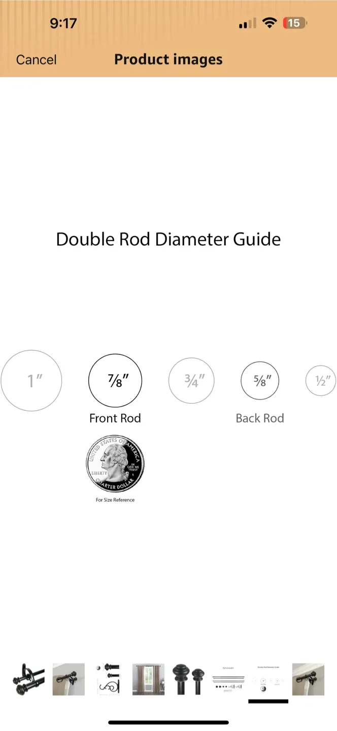 Black Double Curtain Rod image indicator(7)