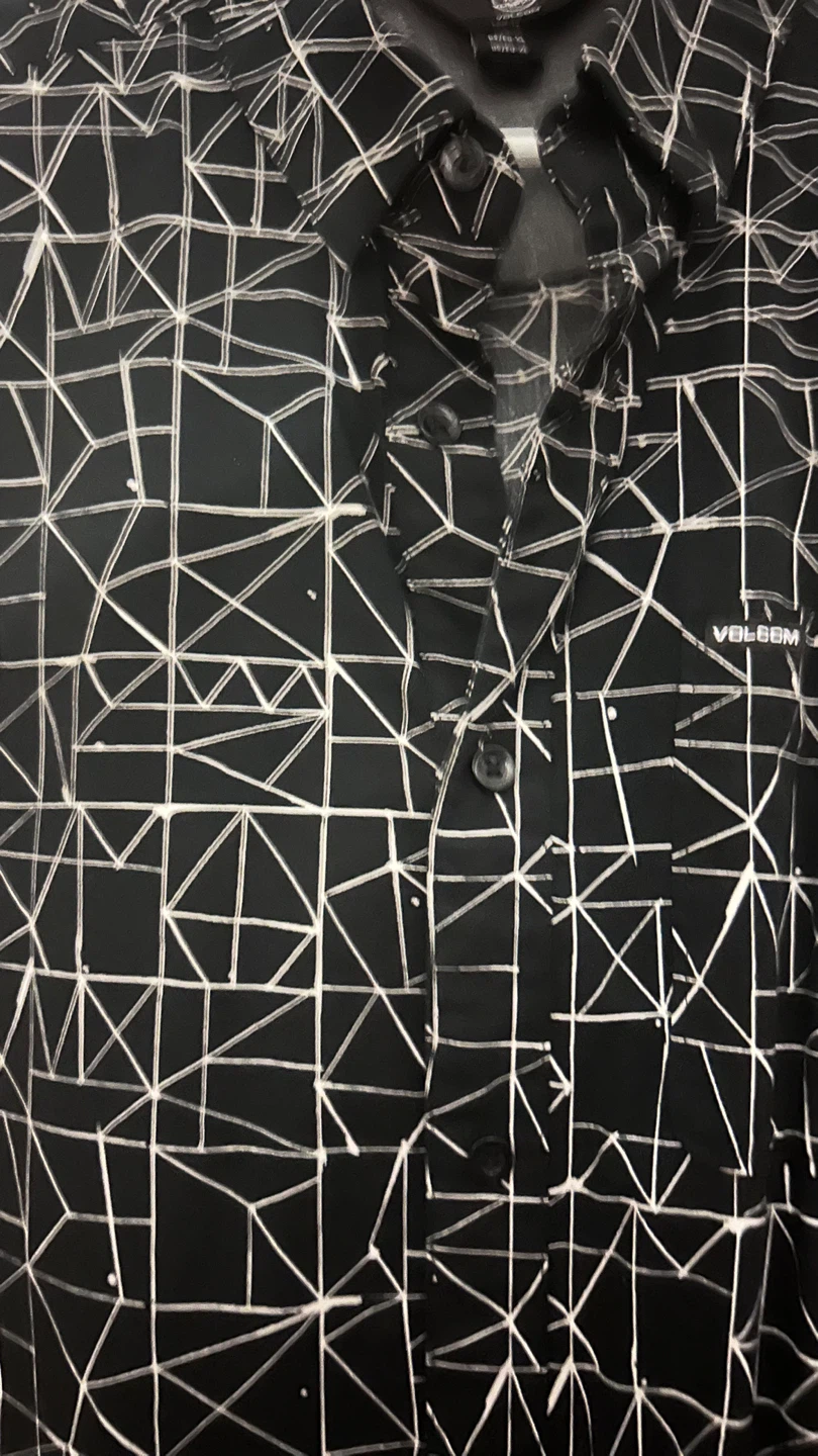 Volcom Button-Up Shirt - Black & White, Size M - photo 2
