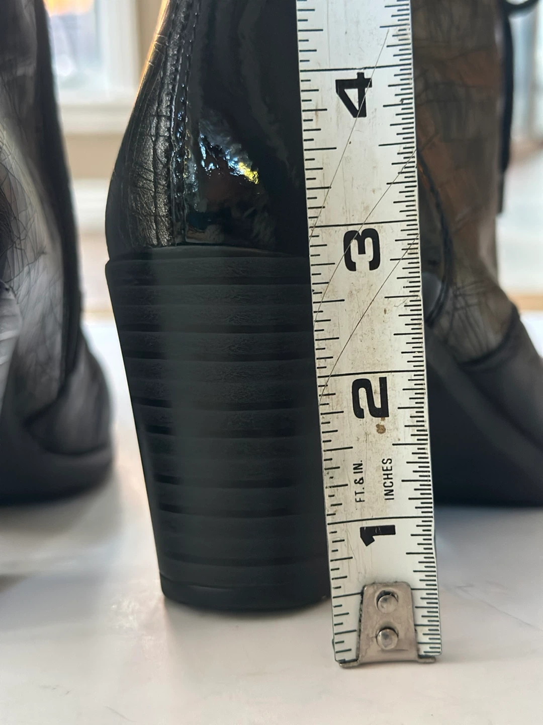 RIEKER Black Leather Heeled Ankle Boots - Size EUR41/ US10 - photo 3