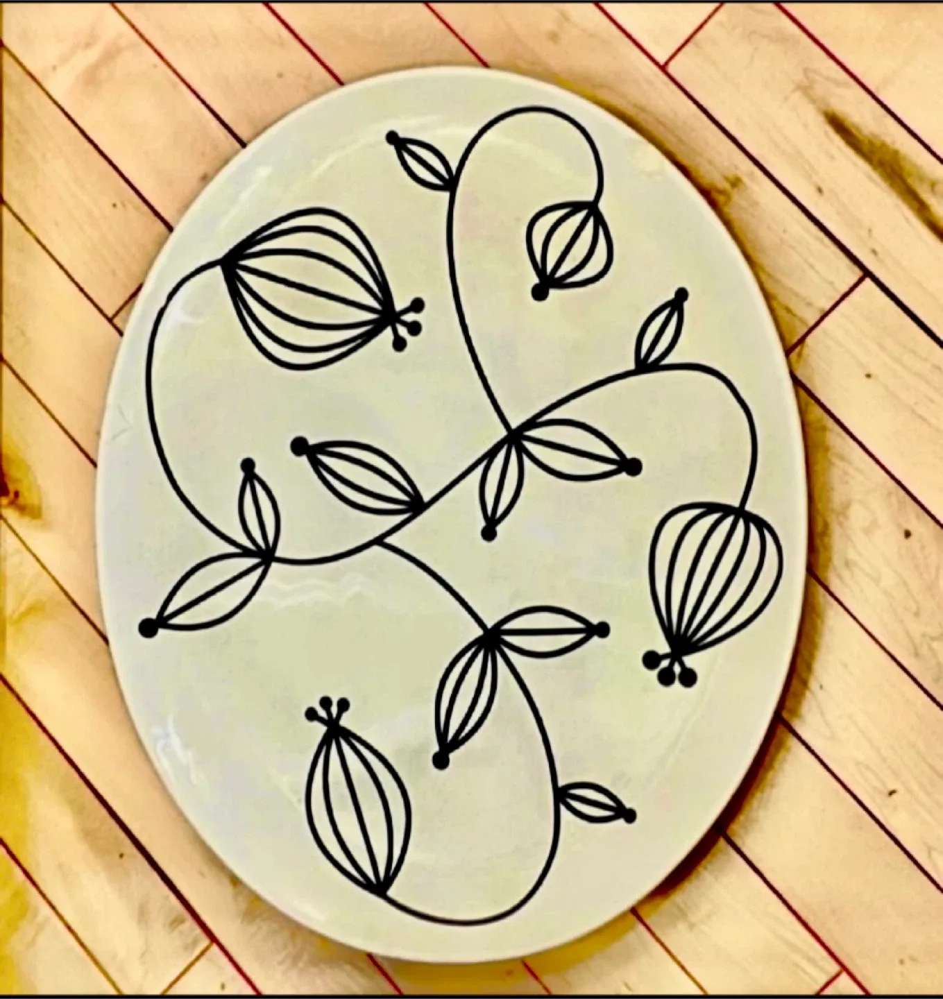 Decorative Plate with Floral Design thumbnail