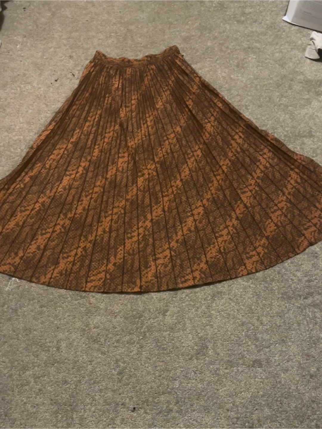 Brown Pleated Skirt