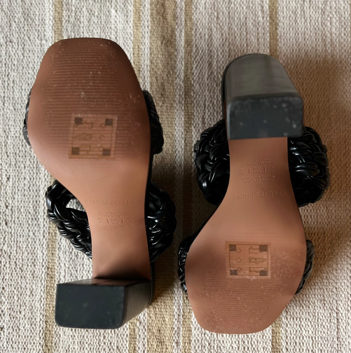 Call It Spring Black Woven Heels - Size 6 - photo 3