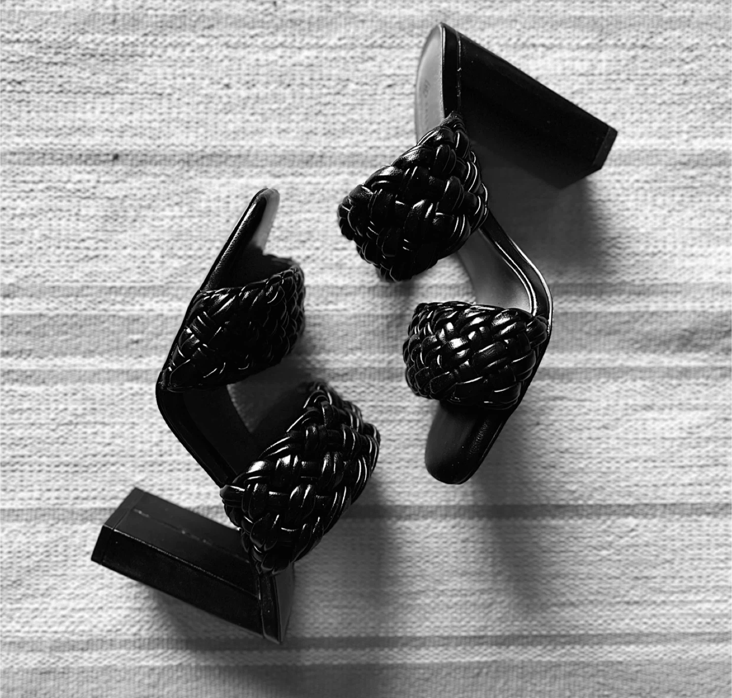 Call It Spring Black Woven Heels - Size 6 - photo 4