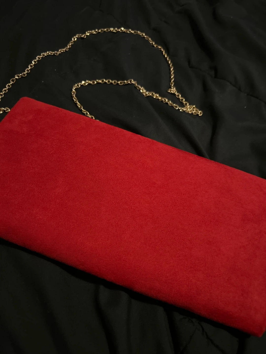 Red Clutch with Gold Chain - photo 3