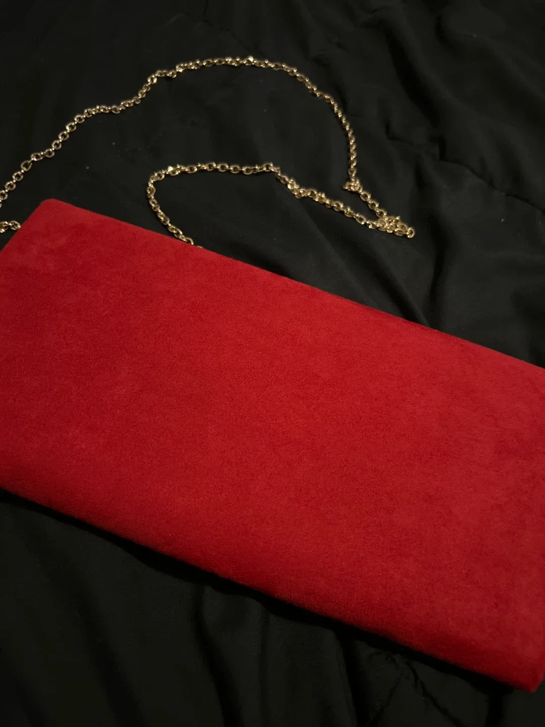 Red Clutch with Gold Chain image indicator(3)