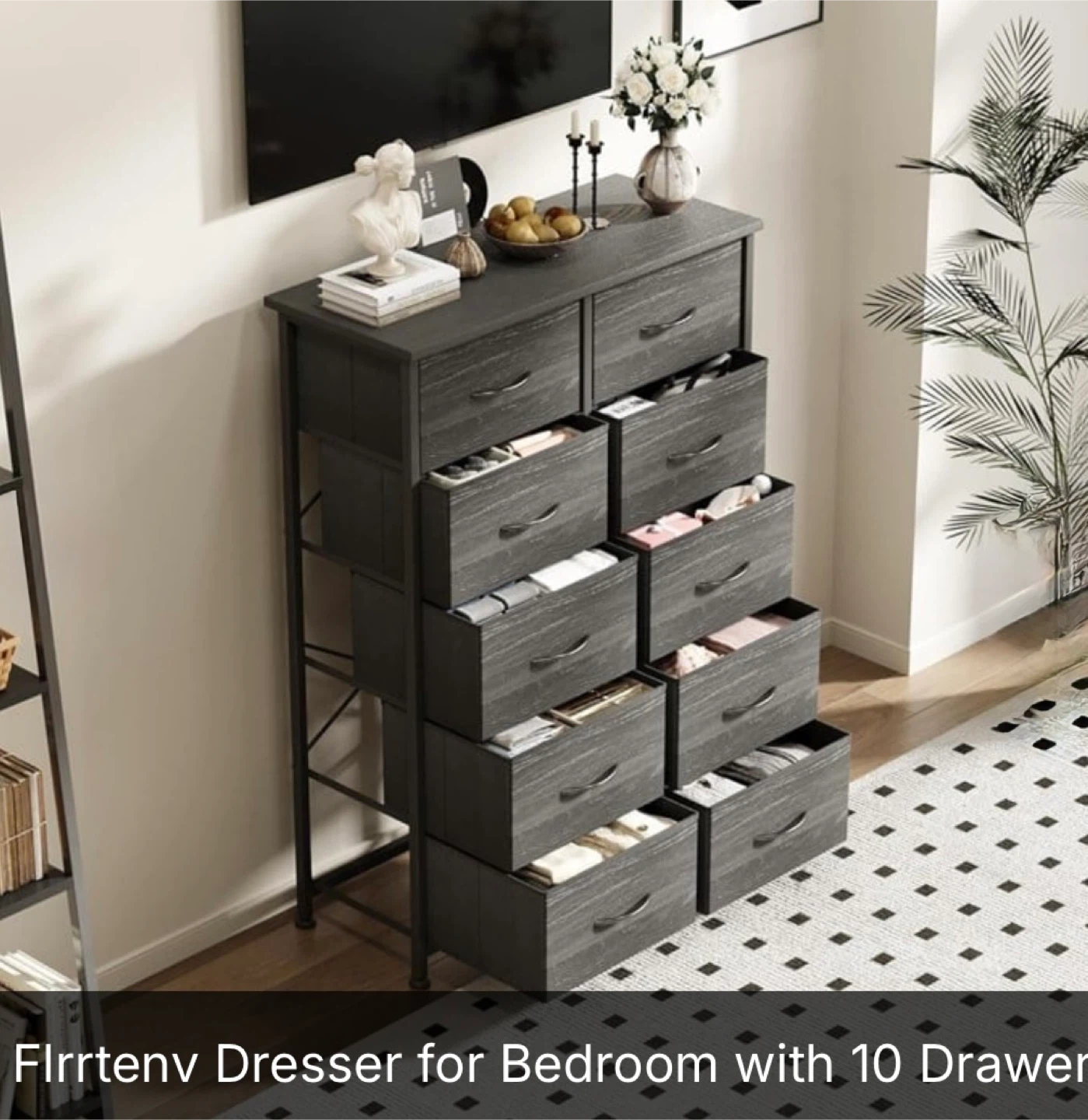 Flrrtenv 10-Drawer Dresser - Bedroom Storage
