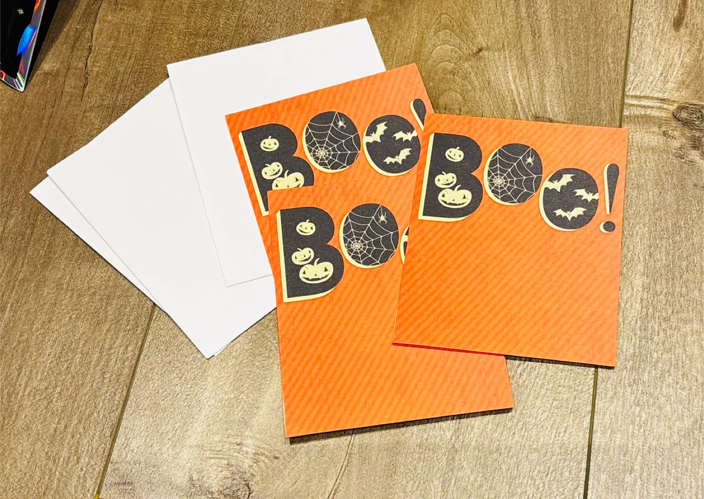 Set of Three Halloween Cards & Envelopes