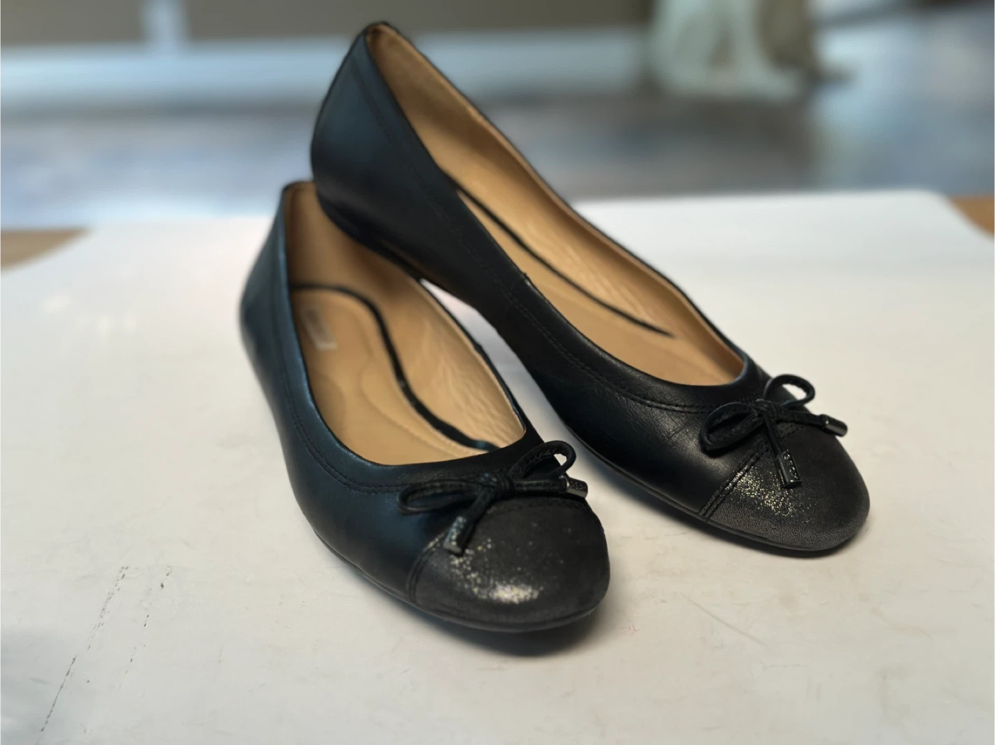 GEOX Black Leather Ballet Flats Size: EUR 38/ US 7-7.5 - photo 2