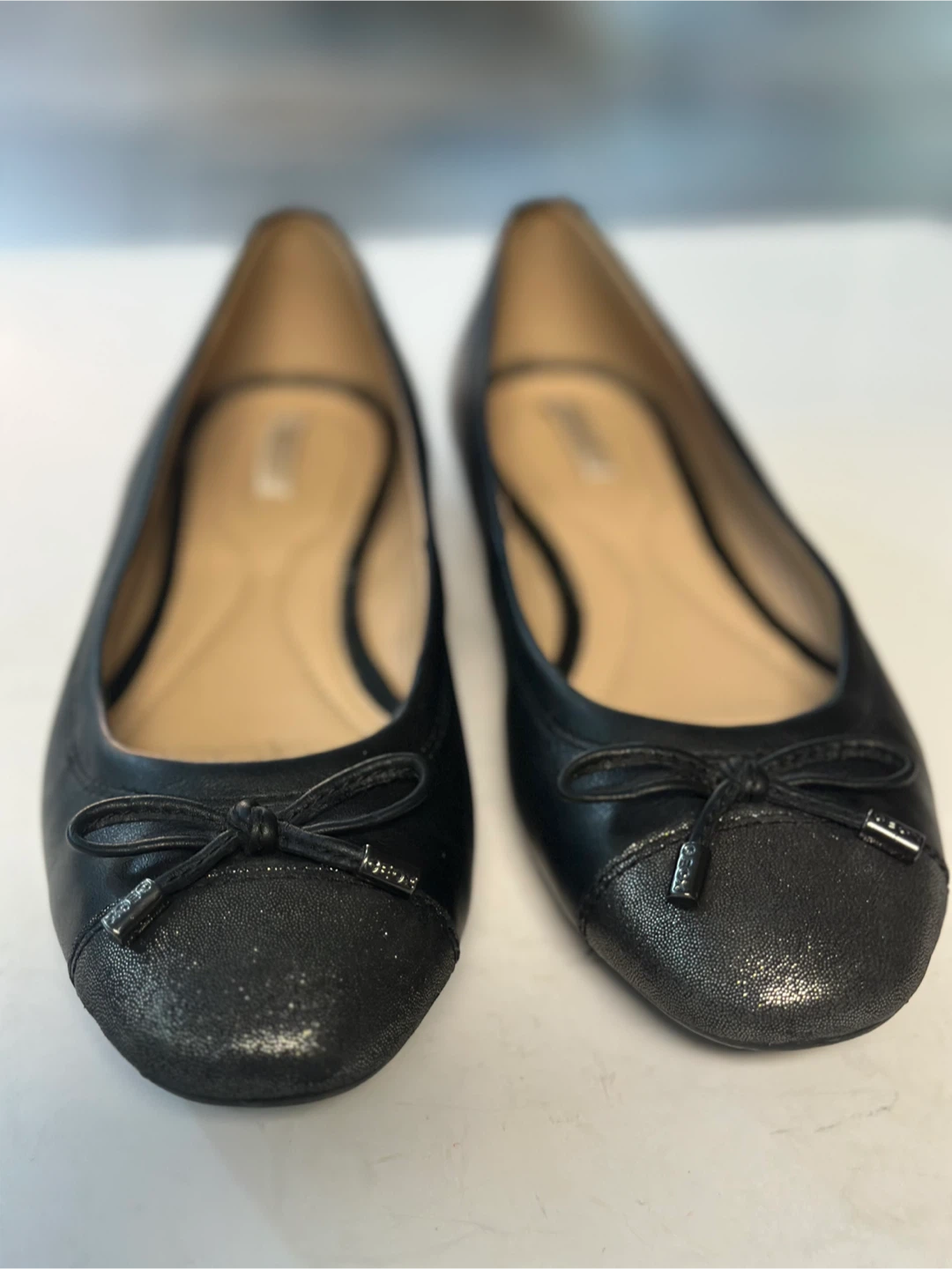 GEOX Black Leather Ballet Flats Size: EUR 38/ US 7-7.5